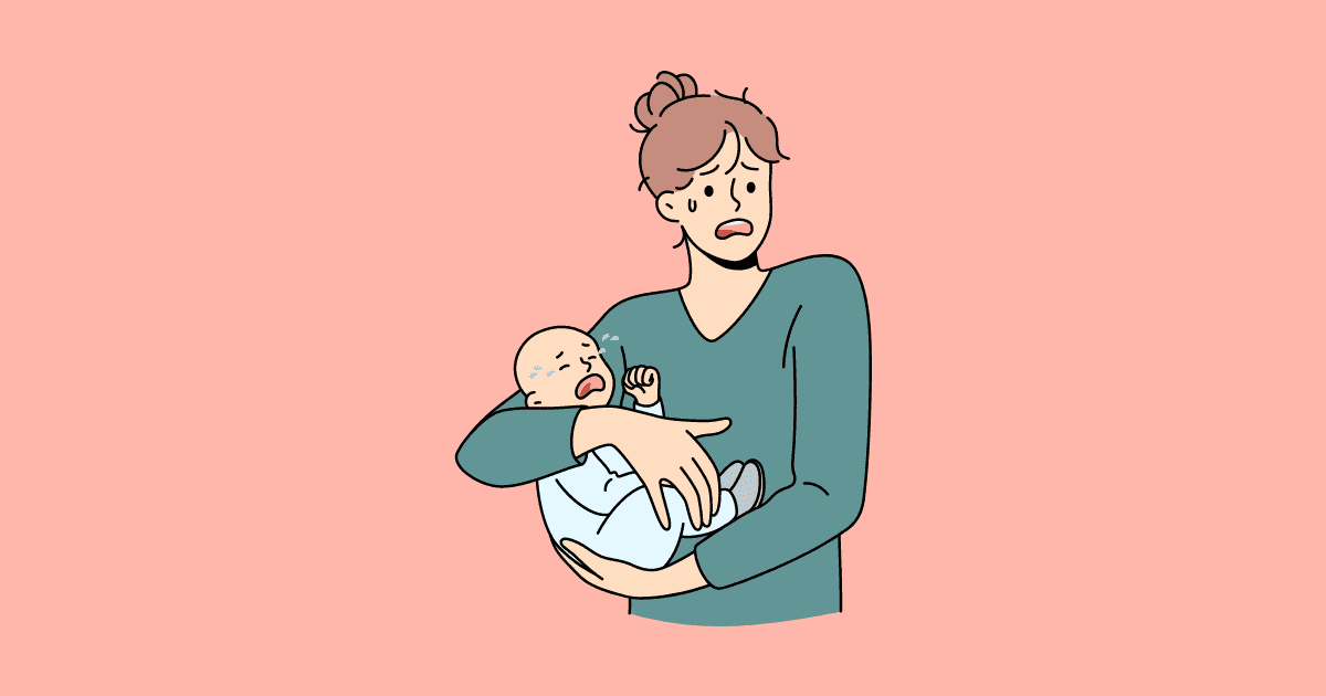 赤ちゃんを抱っこする女性